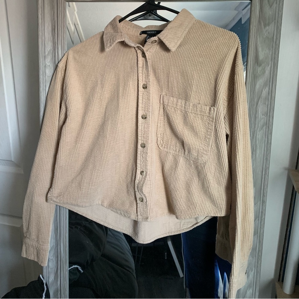 Forever 21 Cordury Cropped Lighwieght Shacket